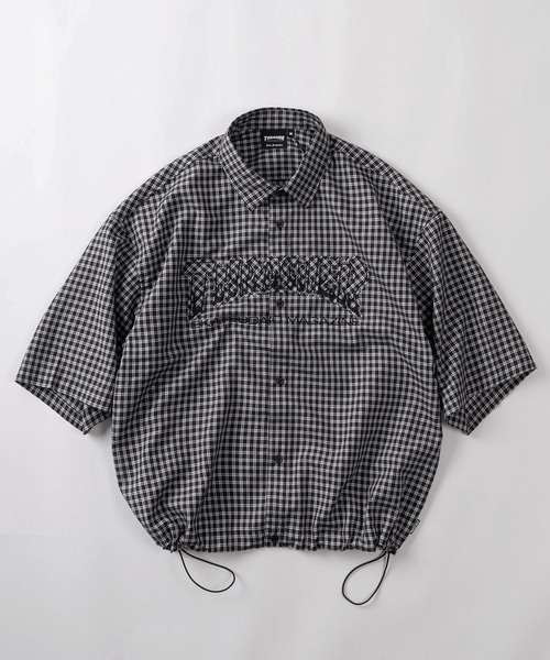[70] [THRASHER] Applique рикерого мини-чек регулярный футболка с драконом/друк