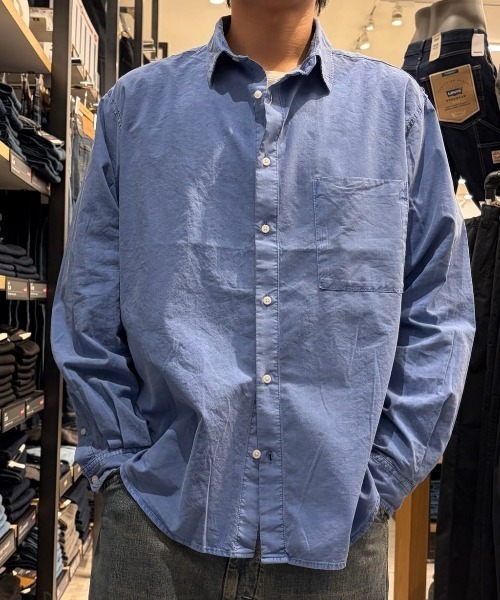 BACK NUMBER(バックナンバー)の「BACK NUMBER(バックナンバー)製品染めブロード長袖シャツ(シャツ/ブラウス・メンズ・ブラック/ブラウン/ブルー・M/L/XL/S)」の11枚目の写真