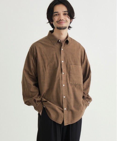 BACK NUMBER(バックナンバー)の「BACK NUMBER(バックナンバー)製品染めブロード長袖シャツ(シャツ/ブラウス・メンズ・ブラック/ブラウン/ブルー・M/L/XL/S)」の15枚目の写真