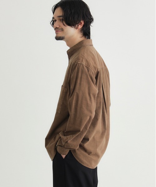 BACK NUMBER(バックナンバー)の「BACK NUMBER(バックナンバー)製品染めブロード長袖シャツ(シャツ/ブラウス・メンズ・ブラック/ブラウン/ブルー・M/L/XL/S)」の16枚目の写真