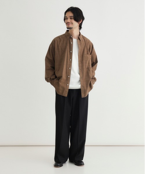 セール】【BACK NUMBER】製品染めブロード長袖シャツ (洗いざらし