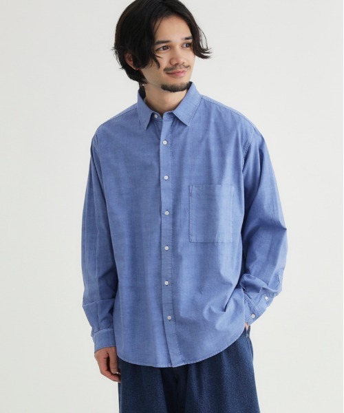 BACK NUMBER(バックナンバー)の「BACK NUMBER(バックナンバー)製品染めブロード長袖シャツ(シャツ/ブラウス・メンズ・ブラック/ブラウン/ブルー・M/L/XL/S)」の19枚目の写真