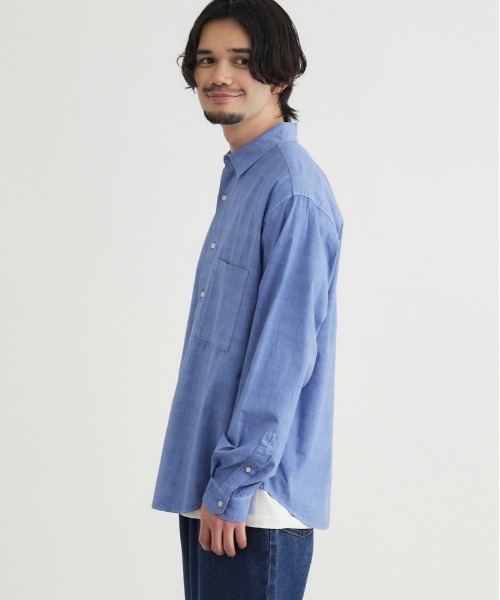 BACK NUMBER(バックナンバー)の「BACK NUMBER(バックナンバー)製品染めブロード長袖シャツ(シャツ/ブラウス・メンズ・ブラック/ブラウン/ブルー・M/L/XL/S)」の20枚目の写真
