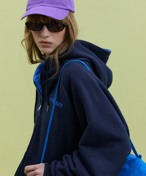 NOHANT（ノアン）の「WAFFLE LINED HOODED ZIP-UP JUMPER NAVY（パーカー・レディース・ネイビー・SMALL/MEDIUM/LARGE）」の4枚目の写真