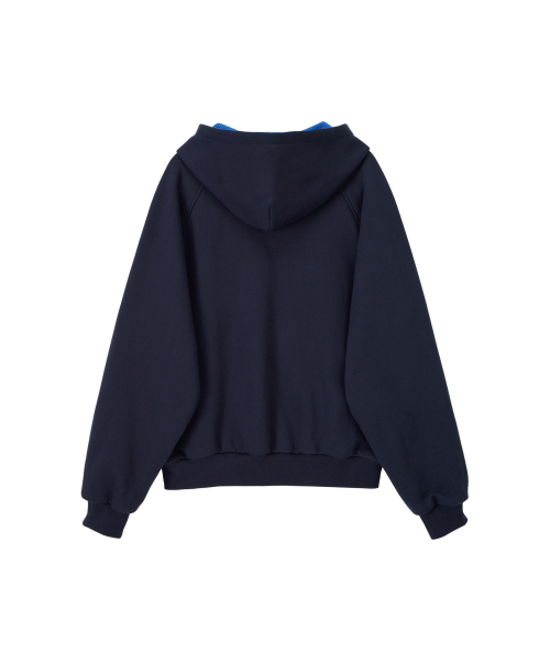 NOHANT（ノアン）の「WAFFLE LINED HOODED ZIP-UP JUMPER NAVY（パーカー・レディース・ネイビー・SMALL/MEDIUM/LARGE）」の9枚目の写真