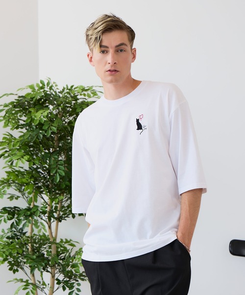 LB/S (エルビーエス)の「【ZERO STAIN/ゼロステイン】汗染みの目立ちにくいTシャツ ZEROSTAIN アニマルワンポイント刺繍オーバーサイズTシャツ 防汚 UVカット 綿タッチ・厚手(Tシャツ/カットソー・メンズ・ブラック系その他3/ホワイト系その他2/ブラック系その他2/ブルー系その他/ベージュ系その他/ホワイト系その他3・X-LARGE/LARGE/MEDIUM)」の8枚目の写真