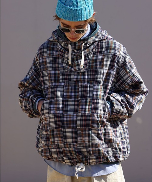 MIL Smock Patchwork Madras Navy