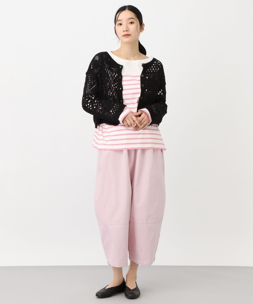 studio CLIP（スタディオクリップ）の「《natural by clip》ダブルフロントクロシェ風ニットカーディガン（カーディガン/ボレロ・レディース・アイボリー/ブラック・FREE）」の12枚目の写真