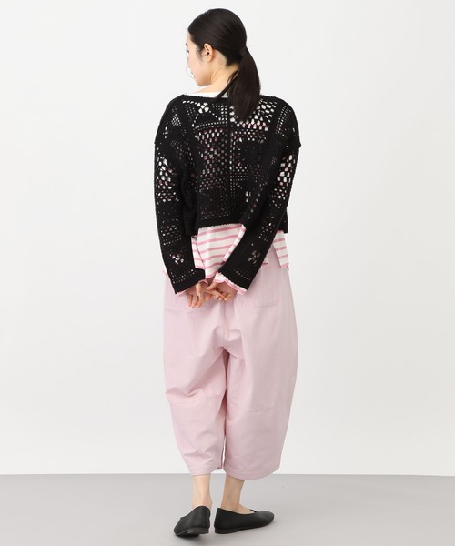 studio CLIP（スタディオクリップ）の「《natural by clip》ダブルフロントクロシェ風ニットカーディガン（カーディガン/ボレロ・レディース・アイボリー/ブラック・FREE）」の14枚目の写真