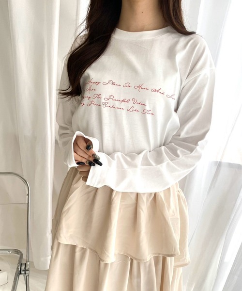etta(エタ)の「英字ロゴデザインロンT/長袖Tシャツ(Tシャツ/カットソー・レディース・B・MEDIUM)」の1枚目の写真