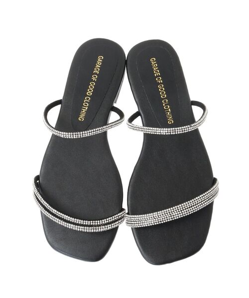 GARAGE OF GOOD CLOTHING(ガレージオブグッドクロージング)の「ラインストーンナローコードフラットサンダル(サンダル・レディース・ホワイト/ブラック・S/M)」の8枚目の写真