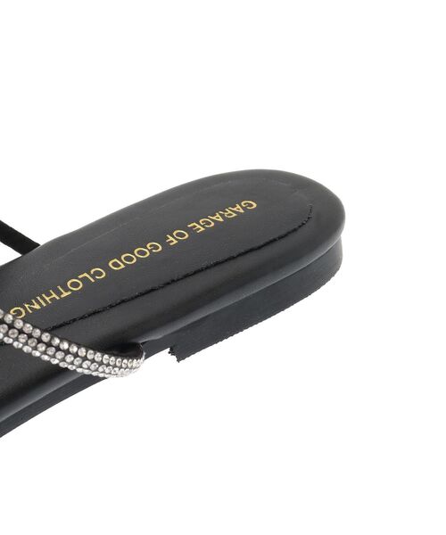 GARAGE OF GOOD CLOTHING(ガレージオブグッドクロージング)の「ラインストーンナローコードフラットサンダル(サンダル・レディース・ホワイト/ブラック・S/M)」の12枚目の写真