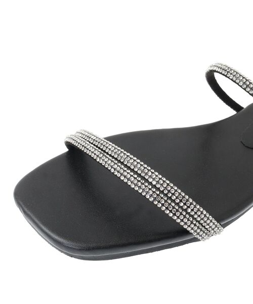 GARAGE OF GOOD CLOTHING(ガレージオブグッドクロージング)の「ラインストーンナローコードフラットサンダル(サンダル・レディース・ホワイト/ブラック・S/M)」の14枚目の写真