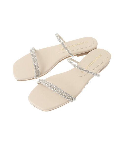 GARAGE OF GOOD CLOTHING(ガレージオブグッドクロージング)の「ラインストーンナローコードフラットサンダル(サンダル・レディース・ホワイト/ブラック・S/M)」の15枚目の写真