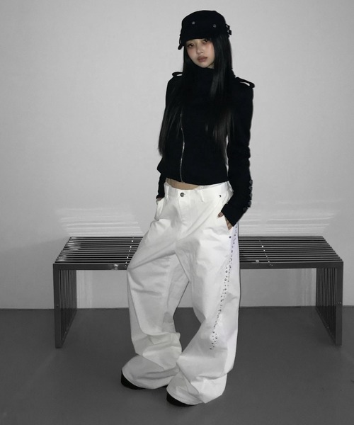 THEAIRTOWN(ジエアタウン)の「shinning cotton wide slacks(その他パンツ・レディース・ブラック/ホワイト・FREE)」の14枚目の写真