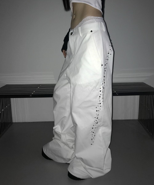 THEAIRTOWN(ジエアタウン)の「shinning cotton wide slacks(その他パンツ・レディース・ブラック/ホワイト・FREE)」の7枚目の写真