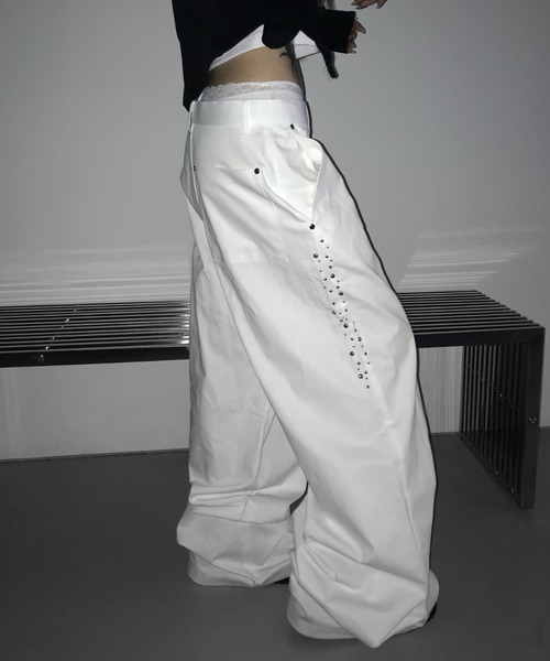 THEAIRTOWN(ジエアタウン)の「shinning cotton wide slacks(その他パンツ・レディース・ブラック/ホワイト・FREE)」の10枚目の写真