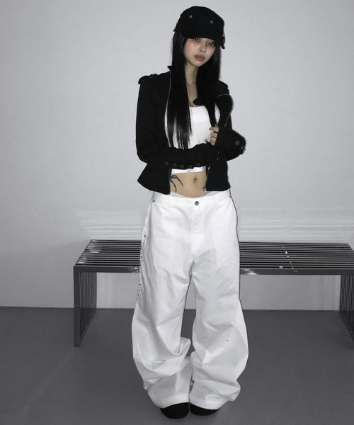 THEAIRTOWN(ジエアタウン)の「shinning cotton wide slacks(その他パンツ・レディース・ブラック/ホワイト・FREE)」の13枚目の写真
