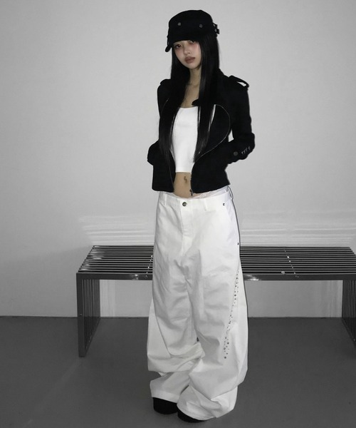 THEAIRTOWN(ジエアタウン)の「shinning cotton wide slacks(その他パンツ・レディース・ブラック/ホワイト・FREE)」の12枚目の写真