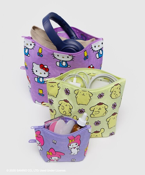 BAGGU(バグー)の「<BAGGU×Sanrio>GO POUCH Hello Kitty and Friends Florals/3P(ポーチ・レディース・その他1・FREE)」の2枚目の写真