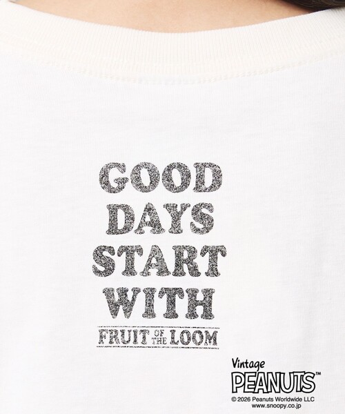FRUIT OF THE LOOM(フルーツオブザルーム)の「【FRUIT OF THE LOOM / フルーツオブザルーム】スヌーピー ピーナッツ コラボ 半袖Tシャツ / ユニセックス(Tシャツ/カットソー・メンズ・ピンク/サックスブルー/アイボリー/パープル・L/M)」の8枚目の写真