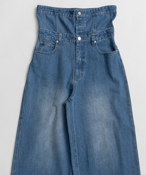 MAISON SPECIAL(メゾンスペシャル)の「2WAY High-Waist Wide Denim/2WAYハイウエストワイドデニム(デニムパンツ・レディース・ブルー/ブラック・36/38)」の12枚目の写真