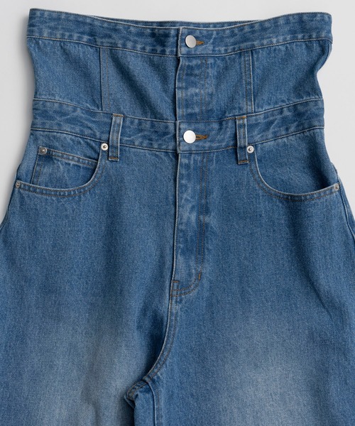 MAISON SPECIAL(メゾンスペシャル)の「2WAY High-Waist Wide Denim/2WAYハイウエストワイドデニム(デニムパンツ・レディース・ブルー/ブラック・36/38)」の14枚目の写真