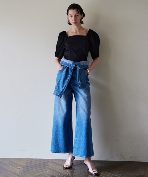 MAISON SPECIAL(メゾンスペシャル)の「2WAY High-Waist Wide Denim/2WAYハイウエストワイドデニム(デニムパンツ・レディース・ブルー/ブラック・36/38)」の20枚目の写真