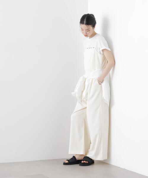 NANO universe（ナノユニバース）の「キャミソールワイドサロペットパンツ(セットアップ可)（サロペット/オーバーオール・レディース・チャコール/アイボリー/ベージュ・FREE）」の7枚目の写真