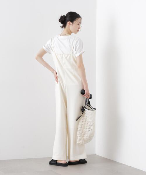 NANO universe（ナノユニバース）の「キャミソールワイドサロペットパンツ(セットアップ可)（サロペット/オーバーオール・レディース・チャコール/アイボリー/ベージュ・FREE）」の10枚目の写真