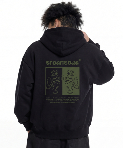 CREAM SODA LAB（クリームソーダラボ）の「ストリートドゥードゥルラインジップアップフード（パーカー・レディース・ブラック/グレー/チャコール・LARGE/X-LARGE）」の7枚目の写真
