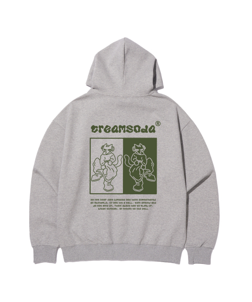 CREAM SODA LAB（クリームソーダラボ）の「ストリートドゥードゥルラインジップアップフード（パーカー・レディース・ブラック/グレー/チャコール・LARGE/X-LARGE）」の9枚目の写真