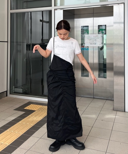 Ameri(アメリ)の「GATHER VEIL CAMI SKIRT(スカート・レディース・サックスブルー/ブラック・MEDIUM/SMALL)」の8枚目の写真