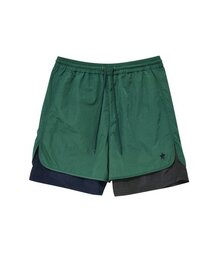 AJOBYAJO（アジョバイアジョ）の「Layered Nylon Shorts [GREEN]（その他パンツ）」