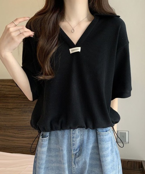 SallyLunn(サリーラン)の「【スポーティカジュアル】スキッパートップス(Tシャツ/カットソー・レディース・ホワイト/ブラック/ライトベージュ・MEDIUM/LARGE)」の14枚目の写真