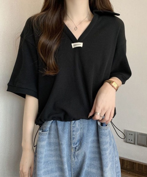 SallyLunn(サリーラン)の「【スポーティカジュアル】スキッパートップス(Tシャツ/カットソー・レディース・ホワイト/ブラック/ライトベージュ・MEDIUM/LARGE)」の15枚目の写真