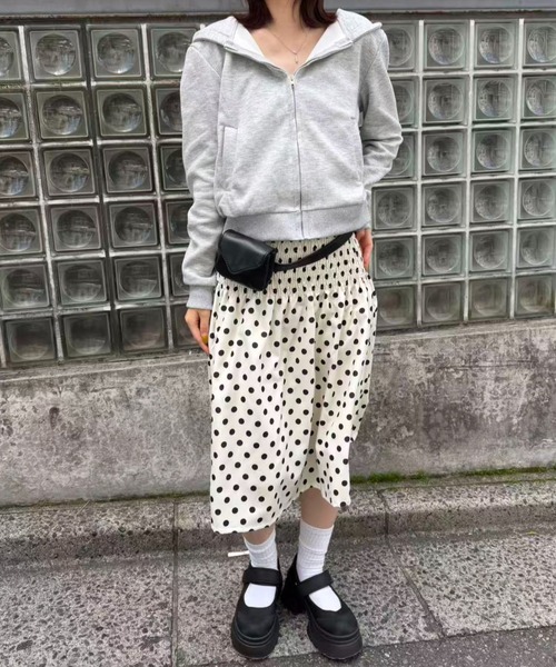 mebole(メボレ)の「シャーリングドットミディスカート(スカート・レディース・アイボリー・FREE)」の14枚目の写真