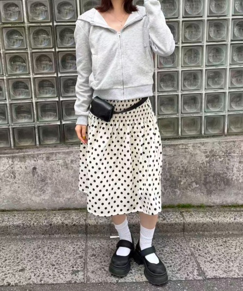 mebole(メボレ)の「シャーリングドットミディスカート(スカート・レディース・アイボリー・FREE)」の15枚目の写真