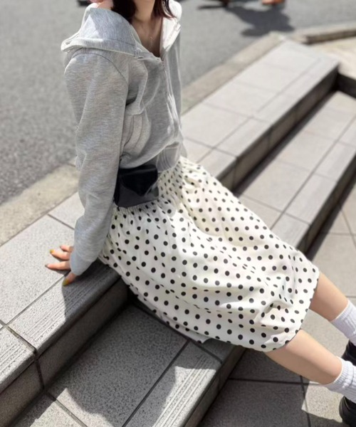 mebole(メボレ)の「シャーリングドットミディスカート(スカート・レディース・アイボリー・FREE)」の16枚目の写真