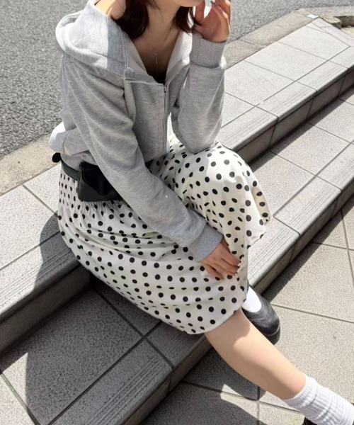 mebole(メボレ)の「シャーリングドットミディスカート(スカート・レディース・アイボリー・FREE)」の17枚目の写真