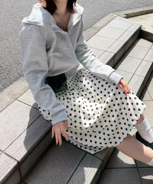 mebole(メボレ)の「シャーリングドットミディスカート(スカート・レディース・アイボリー・FREE)」の18枚目の写真