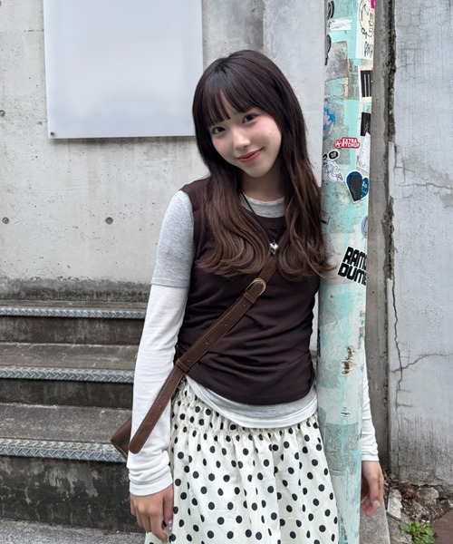 mebole(メボレ)の「シャーリングドットミディスカート(スカート・レディース・アイボリー・FREE)」の5枚目の写真