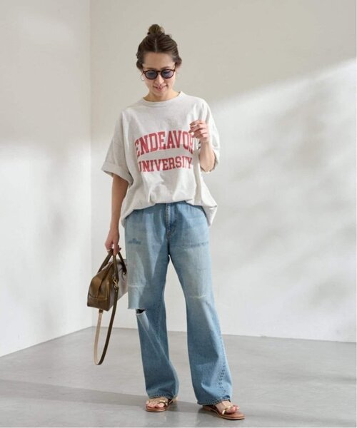 FRAMeWORK(フレームワーク)の「≪WEB限定 / 追加≫オーバーTEE 2(Tシャツ/カットソー・レディース・グリーン/ホワイト/ライトグレー/チャコールグレー・FREE)」の6枚目の写真