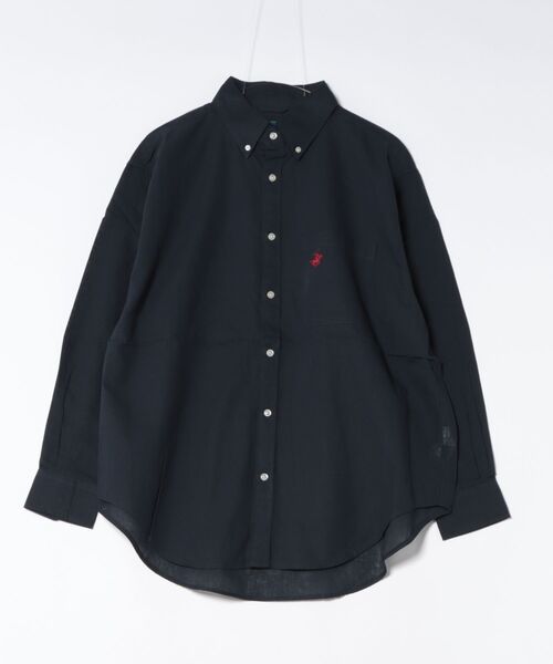 B.I.D.(ビーアイディー)の「BEVERLY HILLS POLO CLUB /ビバリーヒルズポロクラブ オーバーサイズ ワンポイント ボタンダウンシャツ/スタンドカラーシャツ / 4122-3140(シャツ/ブラウス・メンズ・ネイビー・MEDIUM)」の1枚目の写真
