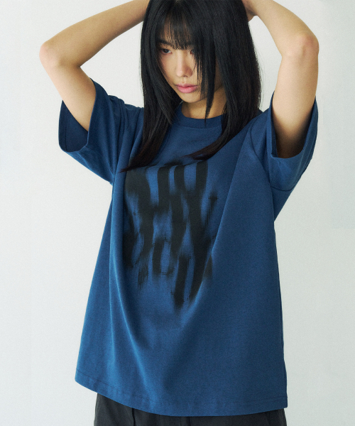 SLOWACID（スローアシッド）の「ブラーリーロゴ半袖Tシャツ[ディープブルー]（Tシャツ/カットソー・レディース・その他・X-LARGE/SMALL/LARGE/MEDIUM）」の14枚目の写真