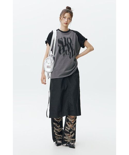 SLOWACID（スローアシッド）の「ブラーリーロゴ半袖Tシャツ[ディープブルー]（Tシャツ/カットソー・レディース・その他・X-LARGE/SMALL/LARGE/MEDIUM）」の8枚目の写真