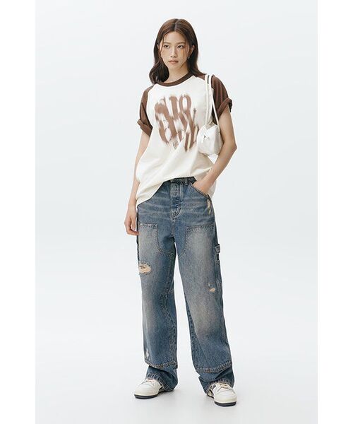 SLOWACID（スローアシッド）の「ブラーリーロゴ半袖Tシャツ[ディープブルー]（Tシャツ/カットソー・レディース・その他・X-LARGE/SMALL/LARGE/MEDIUM）」の5枚目の写真
