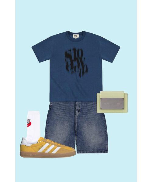 SLOWACID（スローアシッド）の「ブラーリーロゴ半袖Tシャツ[ディープブルー]（Tシャツ/カットソー・レディース・その他・X-LARGE/SMALL/LARGE/MEDIUM）」の19枚目の写真