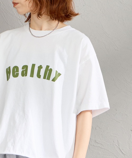 FUNG（ファング）の「[FUNG/ファング] HEALTHY カットオフ プリントＴシャツ（Tシャツ/カットソー・レディース・ブラック/ホワイト・M）」の12枚目の写真
