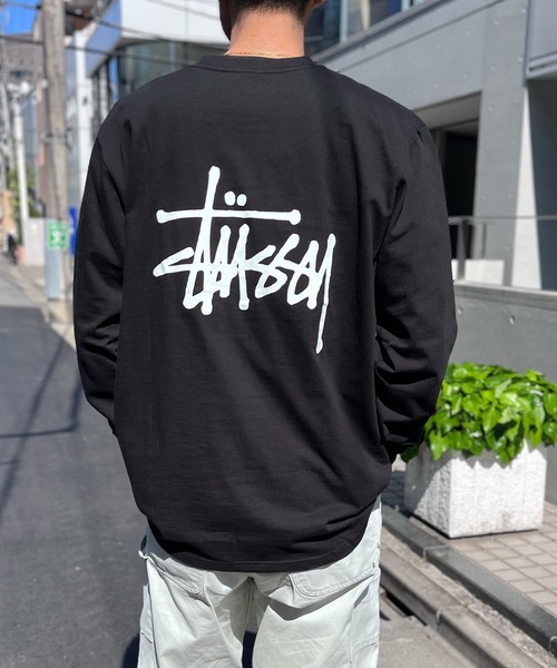 STUSSY(�X�e���[�V�[)�́ySTUSSY�z�X�e���[�V�[ BASIC LOGO LONG SLEEVE ���S �����O�X���[�u ���� T�V���c(T�V���c/�J�b�g�\�[)